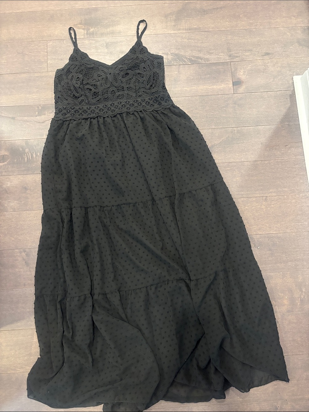 Amazon Black Maxi Dress with Lace Bodice